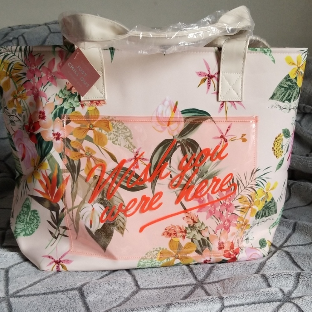 NWT bando "wish you were here" paradise beach tote